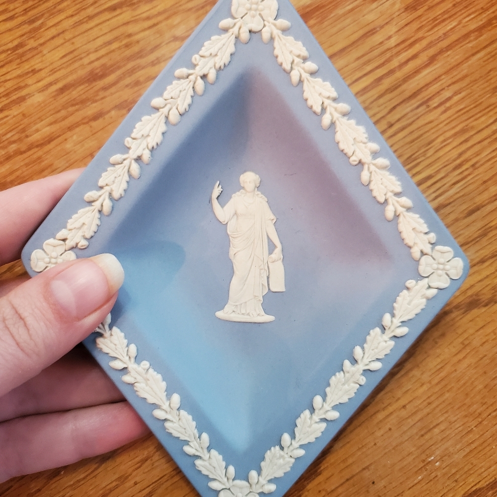Vintage Wedgwood England Jasperware Jewelry Trinket Tray